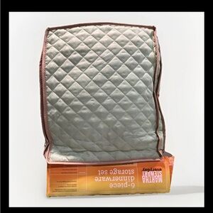 Vintage Martha Stewart Everyday 6-Piece Dinnerware Storage Set Green Quilted